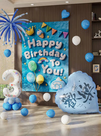 Birthday Party Floor Decoration Boxes and Banner Set for Photo Props