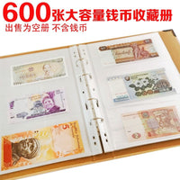 Currency Collection Album for Banknotes and Coins, 240-Pocket Banknote Holder with Optional 150-Coin Capacity