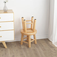 Solid Wood Round Stool for Home, Bathroom, Living Room