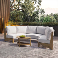 Outdoor Rattan Sofa Set for Patio, Garden, Resort, Hotel - Teak Woven Wicker Furniture