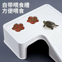 Turtle Basking Platform with Integrated Filter and Ramp for Aquarium