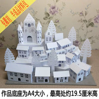 3D Paper Craft Castle Village Model Kit for Students