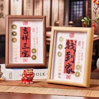 Qian Dao Jia Ancient Coin Display Frame for Desk & Home Decor, Housewarming Gift