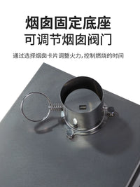 Soomloom Outdoor Camping 0.8mm Titanium Folding Wood Stove with Chimney for Tea and Heating