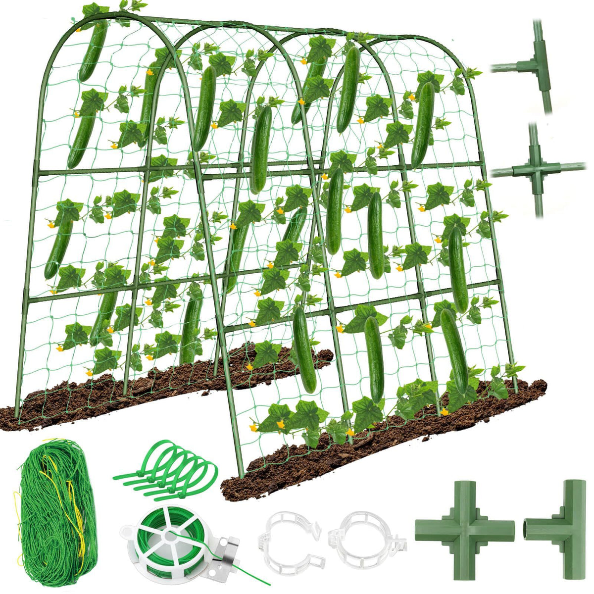 U-Shaped Cucumber Trellis for Garden Climbing Plants, Easy Assembly