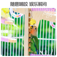 Parrot Rotating Perch Bird Toy with Food Bowl for Cage Decoration and Play