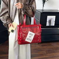 Japanese Style Ribbon Bow Transparent Panel Tote Bag