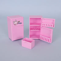 Dollhouse Miniature Refrigerator Toy for Kids, Pretend Play Food Accessories