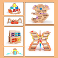 Beechwood Creative Stacking Rainbow Building Blocks for Kids