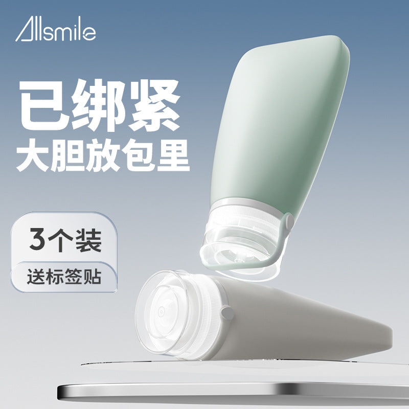 Allsmile Silicone Travel Bottles for Shampoo, Lotion, and Toiletries - Refillable Squeeze Containers