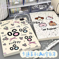 A5 Cartoon Series Blank Notebook, Aesthetic Thick Journal for Study and Sketching