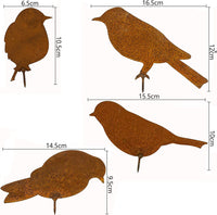 Rustic Metal Bird Silhouette Garden Decor for Trees and Outdoors