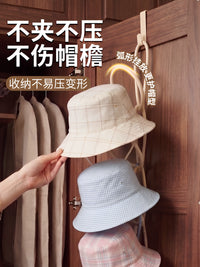 Multi-layer Over-the-Door Hat Organizer with Hooks for Wardrobe Storage