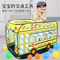 Kids' Foldable Pop-Up Play Tent with 50 Balls - Fire Truck, Police Car, Dessert House, or Ambulance Design