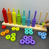 Montessori Rainbow Stacking Rings Educational Toy for Toddlers Color Recognition and Focus Training