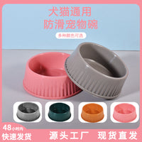 Round Plastic Pet Bowl for Cats and Dogs, Easy to Clean, Large Capacity, Durable