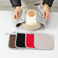 Microfiber Quilted Heat Resistant Pot Holders and Oven Mitts Set