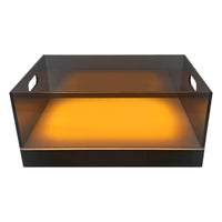 LED Light-Up Ice Bucket Clear Acrylic Commercial Bar Wine Beer Cooler with Glacier Texture