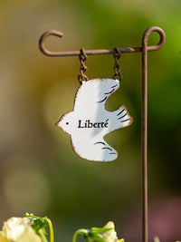 Creative Iron Art Garden Decoration Planter Balcony Pigeon Bird Flag Insert