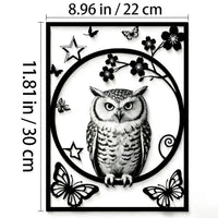 Owl Silhouette Metal Wall Art Decor for Living Room Bedroom