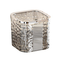 Mini Desktop Trash Can with Glacier Pattern Press-Type Lid for Office Bedroom Countertop