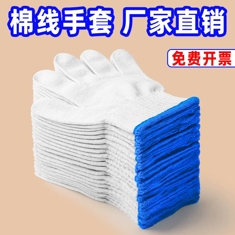 Cotton Yarn Work Gloves, Thickened Non-slip Breathable Protective Gloves for Men