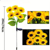Solar LED Sunflower Garden Stake Lights Outdoor Decorative Landscape Lamps for Patio Yard Balcony