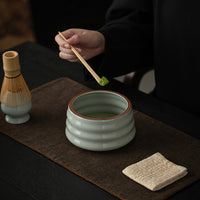 Japanese Retro Ceramic Matcha Bowl Set with Whisk and Whisk Holder