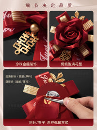 Wedding Corsage & Boutonniere Set for Groom, Bride, Groomsmen, Bridesmaids, and Parents - Premium Artificial Rose Design