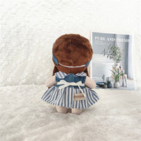20cm Cotton Doll Clothes Set - Striped Shirt, Shorts, Maid Dress, Apron, Headband