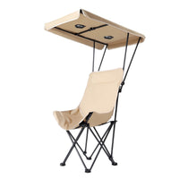 Outdoor Folding Camping Chair with Fan, Sunshade, and Reclining Function for Beach, Picnic, and Fishing