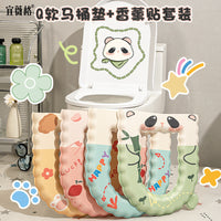 EVA Thickened Toilet Seat Cover, Waterproof, All Seasons, Cartoon, Wipeable, Washable, Universal