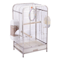 Large Plated Square Tube Bird Cage for Parrots and Budgies, Splash-Proof Luxury Villa Design