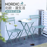 Outdoor Folding Bistro Set, 3-Piece Patio Table and Chairs for Balcony Garden