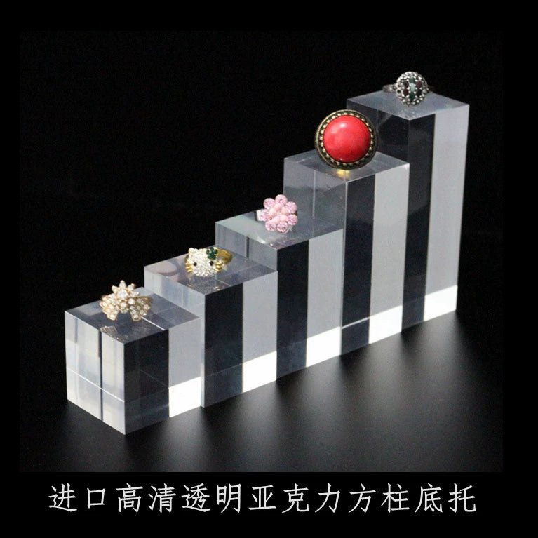 Acrylic Display Riser Clear Square Pedestal for Jewelry and Collectibles
