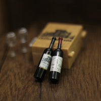 Miniature Dollhouse Red Wine Box Set with Glasses for OB11 Dolls & Action Figures