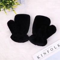 Women's Winter Half-Finger Warm Plush Gloves