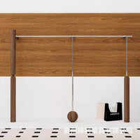 Garment Display Rack Stainless Steel with Wood Grain Wall-Mounted Clothing Store Display Shelf