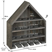 Solid Wood Wall-Mounted Baseball Bat Holder Display Rack Storage Organizer