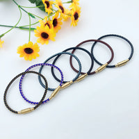 3mm Waterproof Steel Wire Rope Bracelet with Frosted Clasp for Charms, Adjustable Length