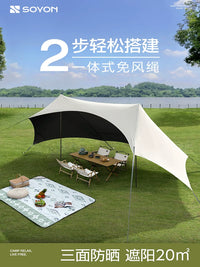 Instant Pop-Up Canopy Tent with Table & Chairs Set for Outdoor Camping & Picnics