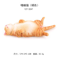 Realistic Solid Sleeping Cat Figurine Model Toy