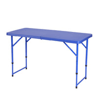 Portable Height-Adjustable Folding Camping Table with Telescopic Legs, 120cm