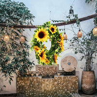 Artificial Daisy Eucalyptus Wreath for Spring Easter Door Decor