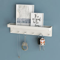 No-Drill Wall Mounted Key Holder with Storage Shelf for Entryway and Bathroom
