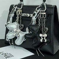 Ins Style Bowknot Heart Keychain for Bags