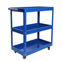 Heavy-Duty 3-Tier Rolling Tool Cart with Back Panel for Auto Repair