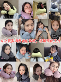 Inflatable U-Shaped Travel Pillow for Neck Support - Lightweight & Portable