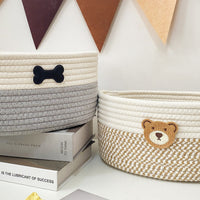 Hand-Woven Cotton Rope Storage Basket for Snacks, Remotes, and Sundries