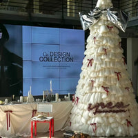 Chunky Knit Christmas Tree Floor Ornament for Storefront & Mall Display